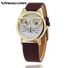 Cat Fashion Leather Strap Wrist Watch